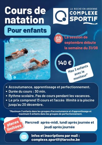 Cours de natation enfants