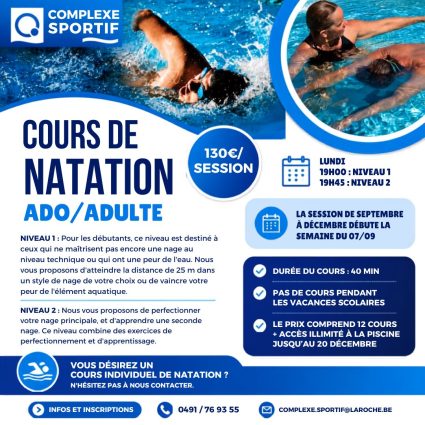 Natation ado adulte septembre 26