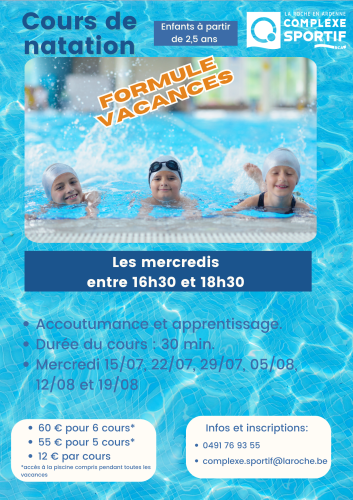 Natation enfant été 2026