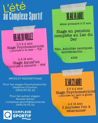 Stages été 2026